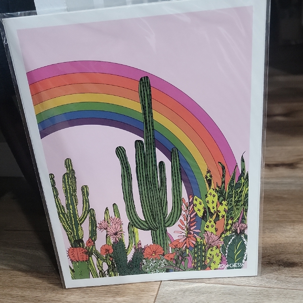 Ash Chess Rainbow Cactus Print, 11″ x 14″